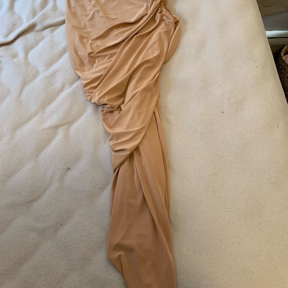 Norma Kamali Nude Draped Dress